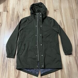 Five Four Mens XL Urban Utility Jacket Green Multi Pocket Zip Hooded Adjustable